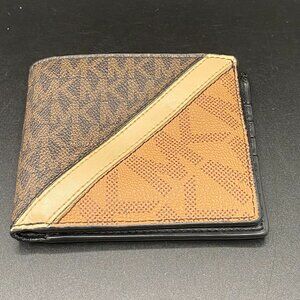 Michael Kors Men's Cooper Billfold Wallet Multicolor Brown Logo Stripe
